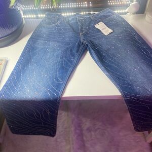 Zara Blue Jeans with Silver Detailing
